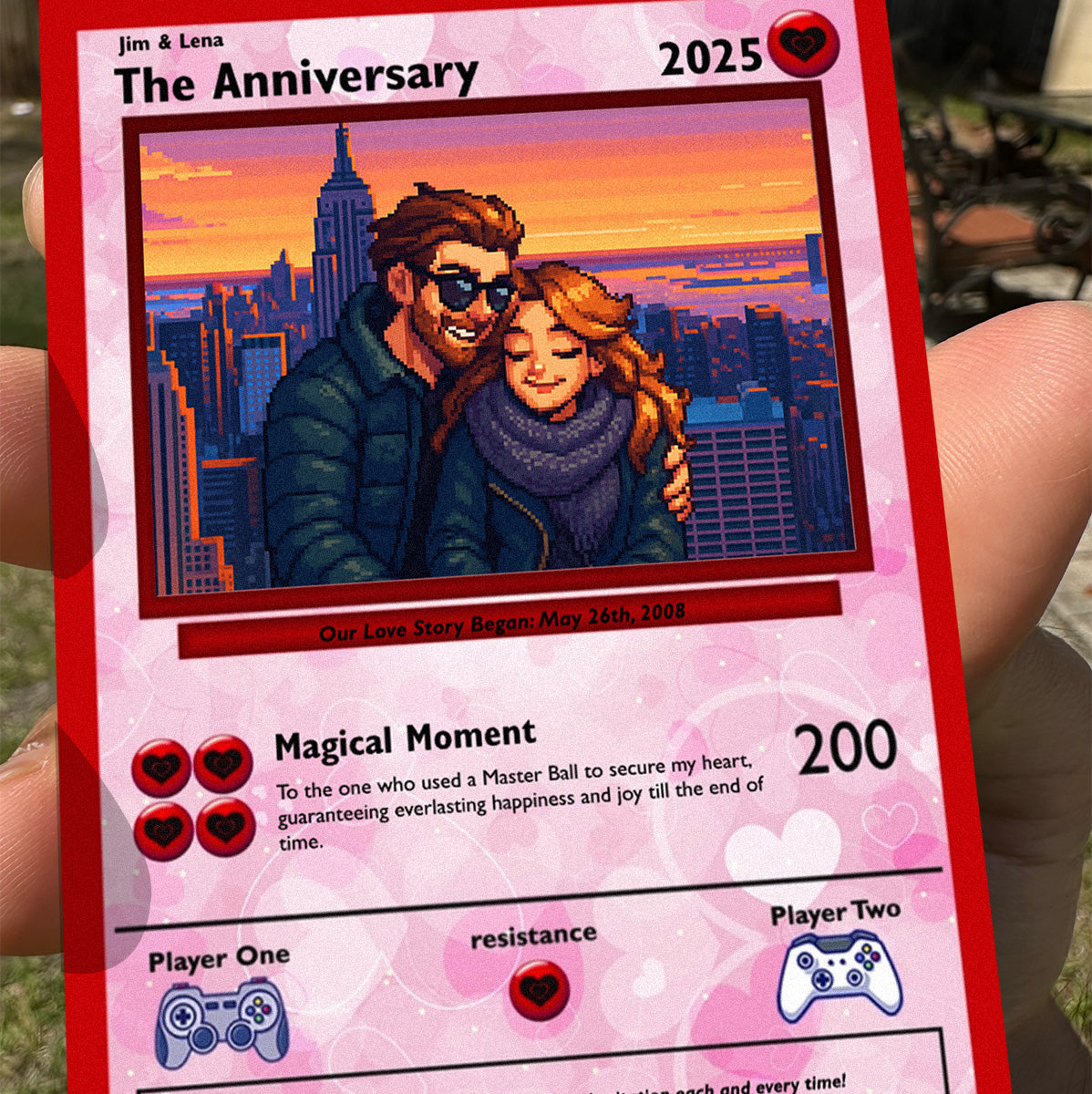 Anniversary Card - Build Your Custom Pixel Art