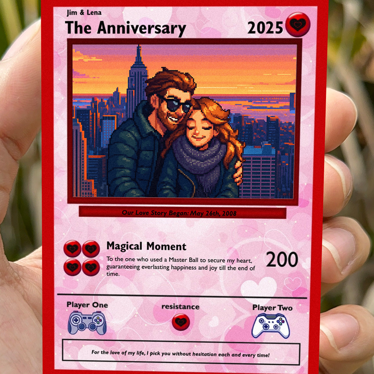 Anniversary Card - Build Your Custom Pixel Art